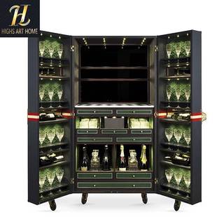 Trunks轻奢高端复古可移动酒柜别墅豪宅家用设计师款落地箱式酒柜