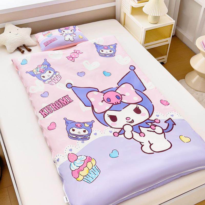 新款夏季凉丝防踢被家可爱卡通儿用童被四季款JIF睡芯感袋幼儿园