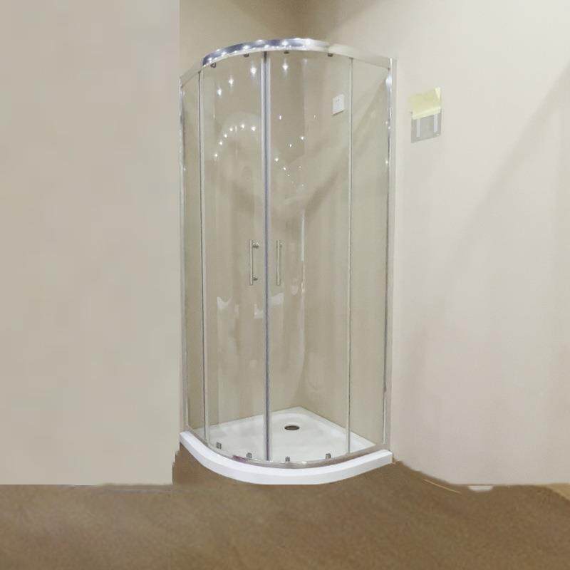 扇形卫淋房浴玻璃分隔断淋浴隔断干湿离推拉门浴室生间淋浴855小