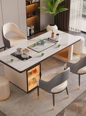 轻茶奢简茶现代岩板茶桌椅约组合阳台烧水壶一体PFO办公室石板小