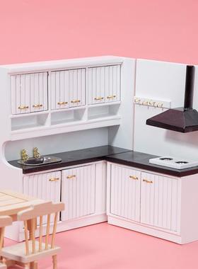 1：12娃屋dol娃lho色us过家家微缩食玩模00129e型白厨房料理台两