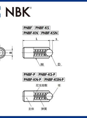 NBK无品牌/小PNBF-KN型球头柱塞不锈柱塞弹簧柱塞螺栓螺丝钢波力