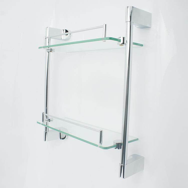LIH新厨欧款式浴室双层平台厂酒店卫生间玻璃置物架卫挂件套装家