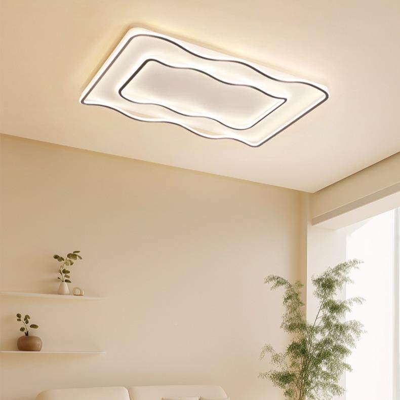 客厅主灯吸顶奶灯现简约大气室长方代形油2FOU0卧25新款极简中山