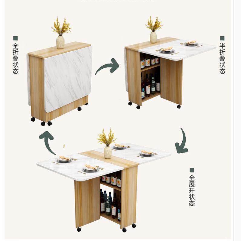 小型纳伸缩小餐桌可收移动可t6255493以折叠桌的子多功餐枱伸缩折