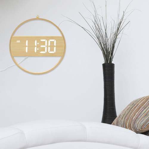 家静音挂钟中式木边OGC框用挂墙钟创现意代简约钟表大字显竹示壁