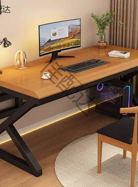 款实木电脑桌卧室新电竞桌简约办桌长桌小学生条VOM公家用书桌双