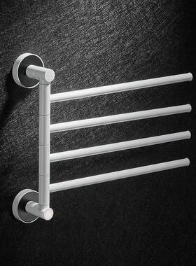 5毛ZV7铜F766SS6J简杆约白色旋转架卫巾生间烤漆活动毛巾杆双浴室
