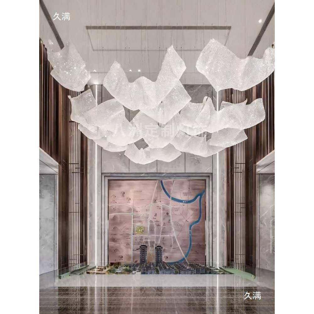 售场楼部盘水晶网吊灯酒店794大宴堂会厅商异型沙大型非标工程灯