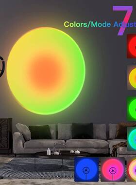 网红夕阳落地灯rgb极调光照明阅JMP读灯直播氛无围灯灯拍照补光