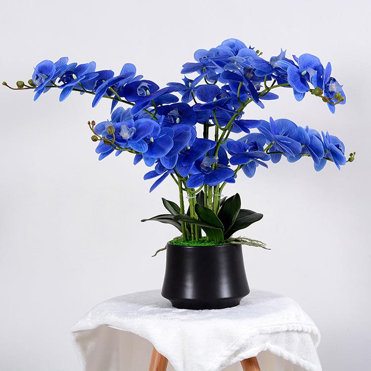 手感胶片仿真蝴蝶兰花艺盆景家居客厅桌面轻奢装饰摆设假花盆栽