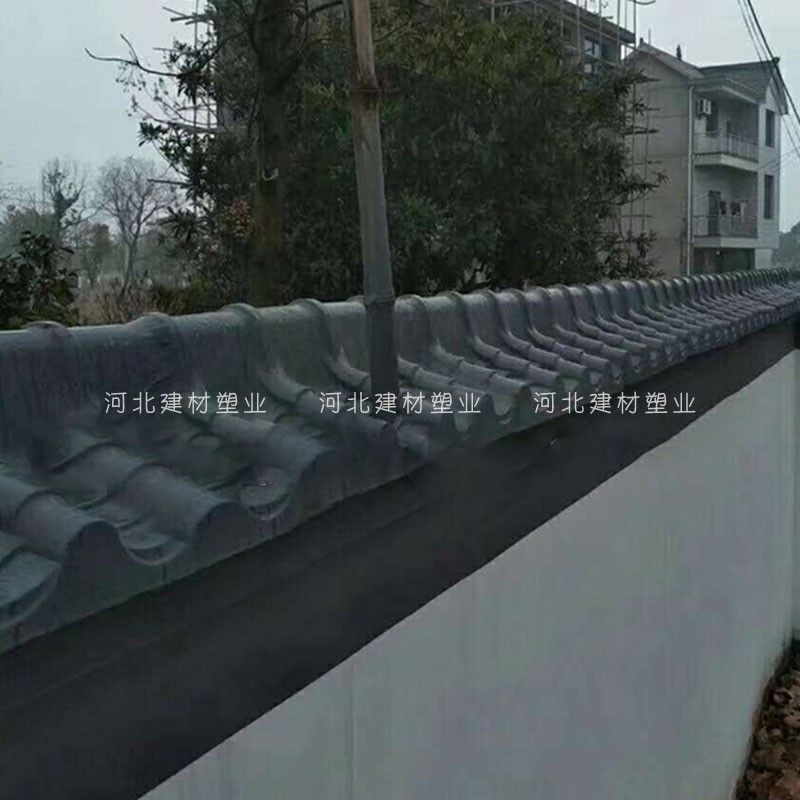 屋檐门头仿古瓦庭院墙头瓦仿古建筑混凝土塑料围墙压顶墙帽模具