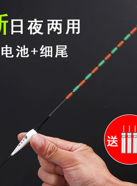 日夜两用鱼漂黑坑电子夜光漂水鲫鱼无影超亮细尾小碎目超灵敏小号
