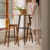 酒店吧台民宿家用高脚吧台桌小圆桌休闲奶茶店吧台桌椅阳台靠窗桌