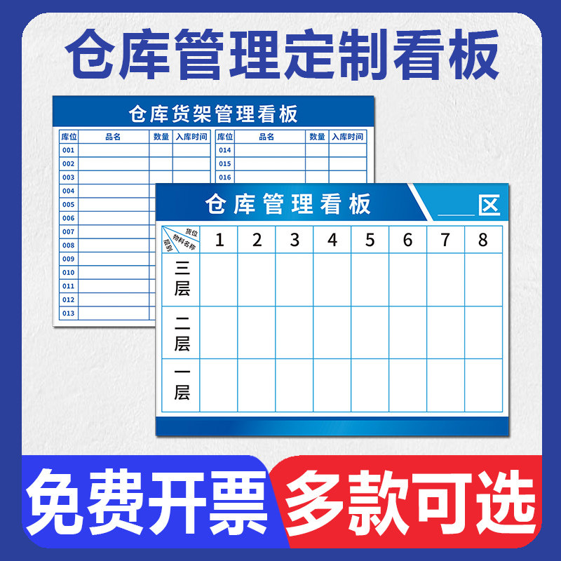 仓库管理看板库存仓储货架看板陈列物料出入库位导视看板库房目视