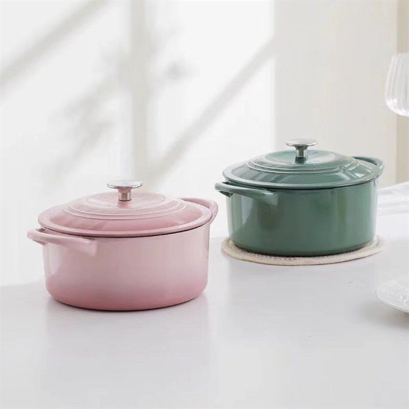 三厦牛货23cm铸铁珐琅锅炖锅焖烧锅汤锅电磁炉燃气灶烤箱通用