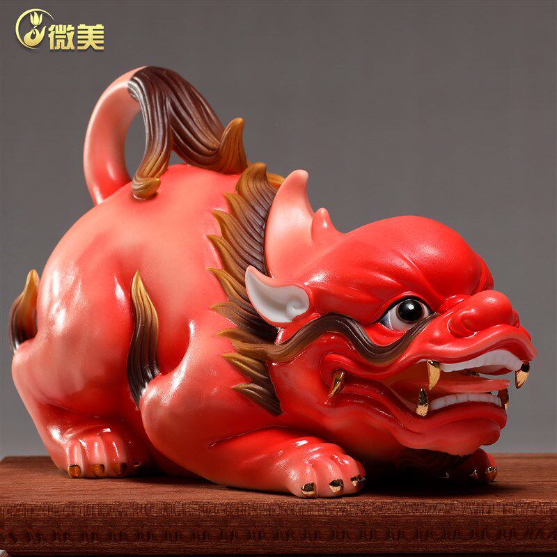 微美陶瓷招财貔貅摆件办公室装饰品店铺开业创意皮丘乔迁新居礼品