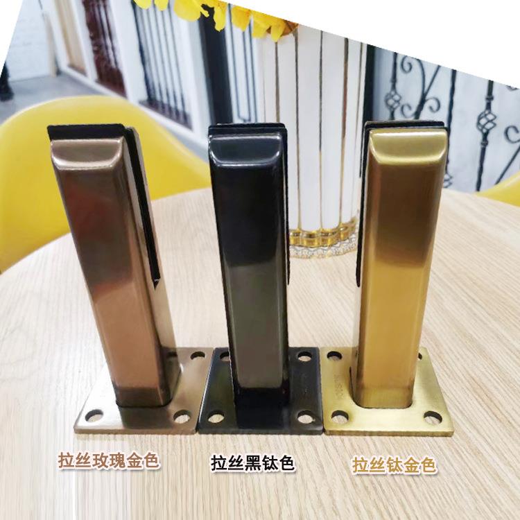 现货不锈钢玻璃夹脚免打孔泳池夹固定夹楼梯阳台栏杆扶手玻璃底座