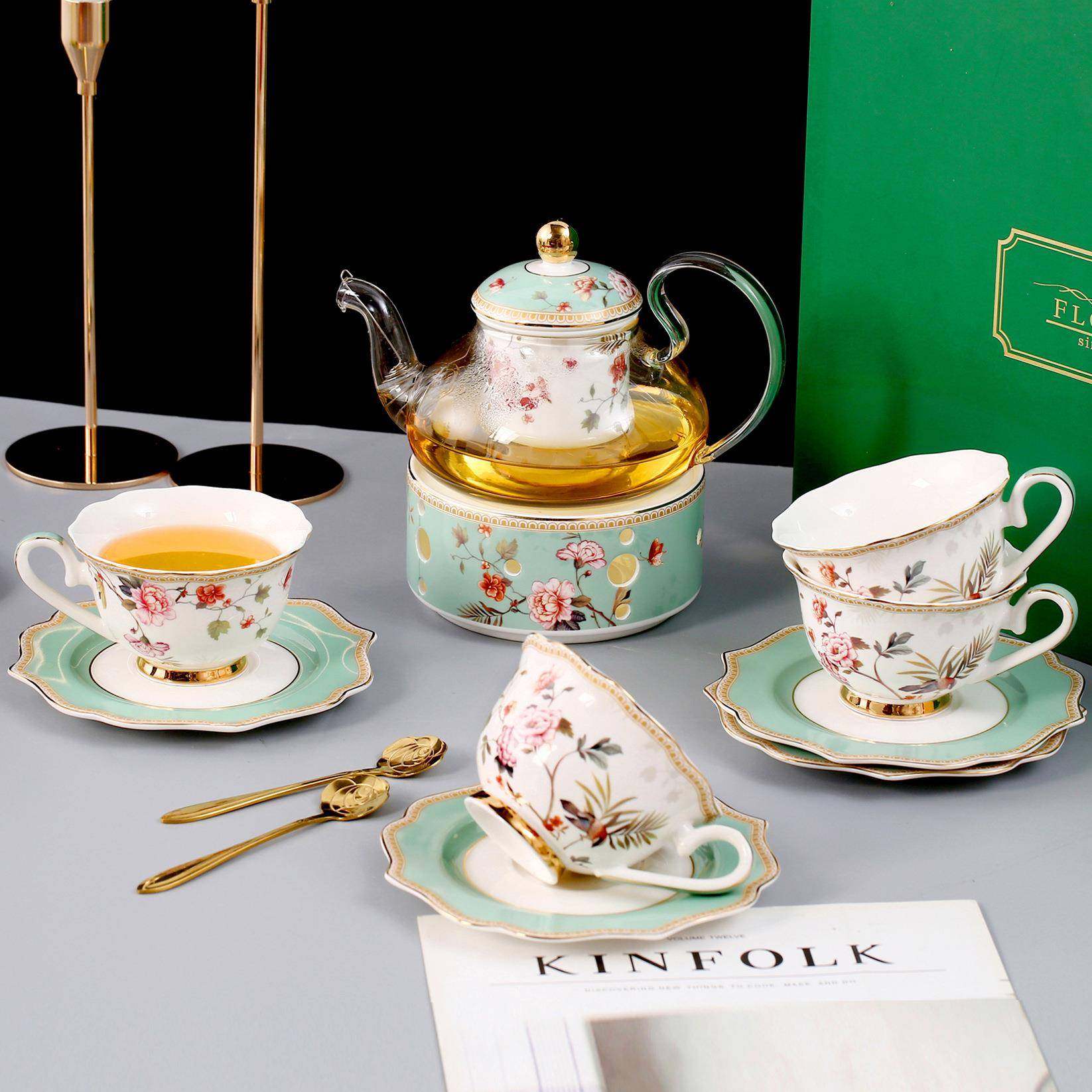 御花园骨瓷茶具家用复古高颜值英式过滤加热陶瓷配玻璃套装,鲜花速递/花卉仿真/绿植园艺,割草机/草坪机,淘宝优惠券,粉丝福利购,淘宝优惠卷