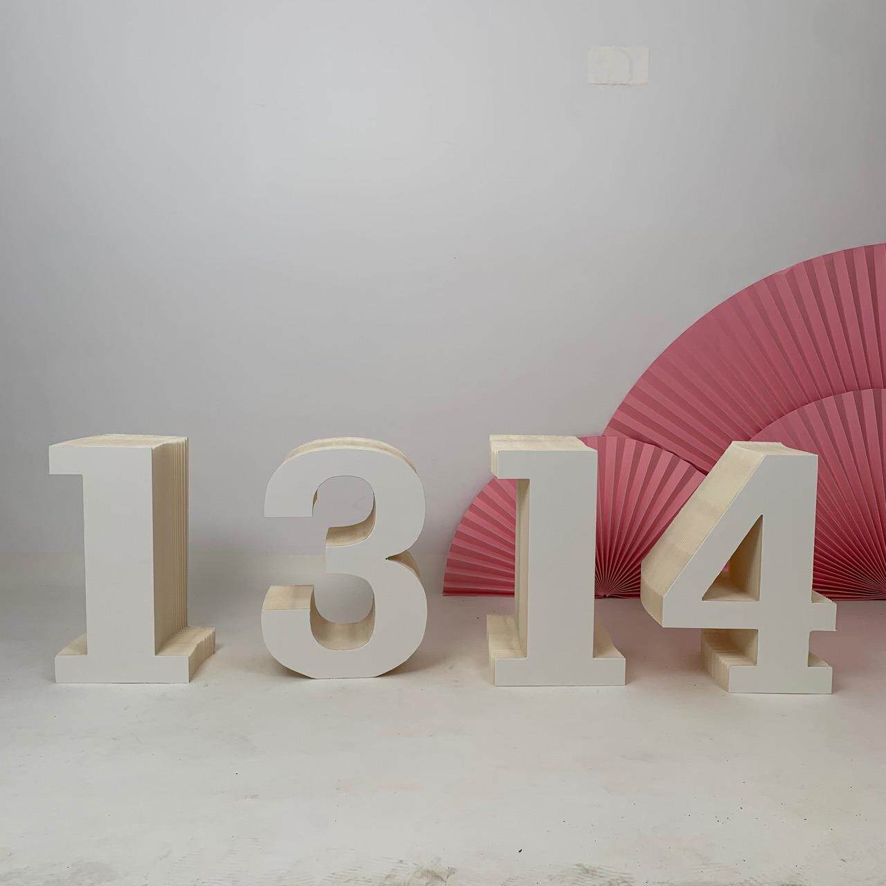 订婚求婚宝宝宴婚礼甜品桌景观陈列1314数字蜂窝纸质工艺极简摆件
