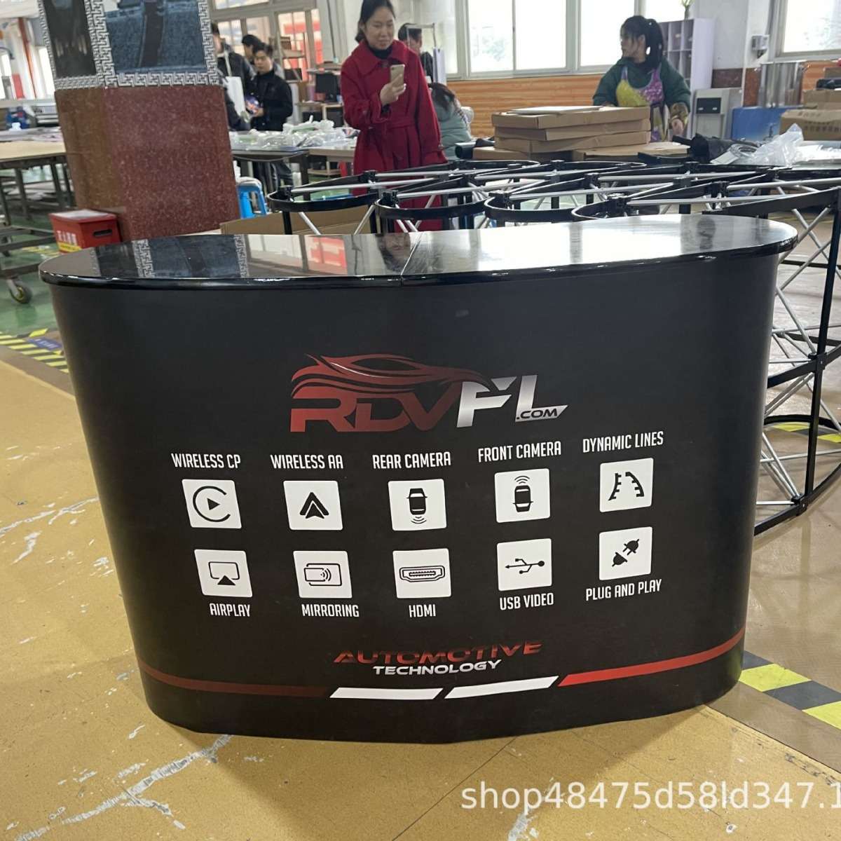 广告便携式磁吸铝合金材质接待台前台豪华拉网促销台布拉网展示柜