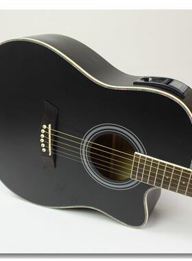 【电箱琴】41寸椴木民谣缺角木吉他练习琴jita AG41哑光黑色