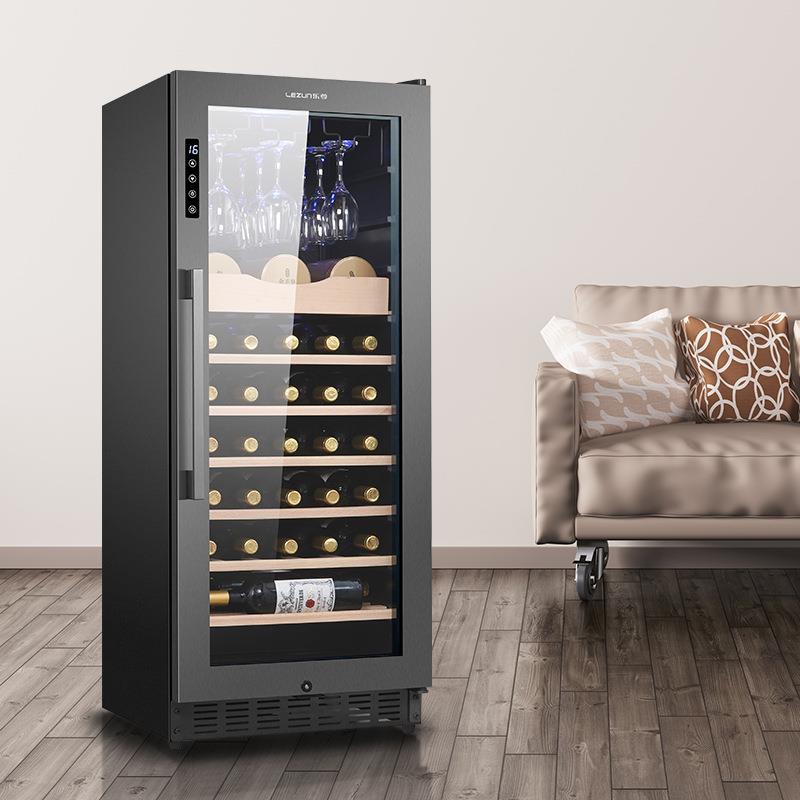 不锈钢镀钛酒柜储藏冷饮冰吧家用嵌入式客厅酒柜恒温红酒柜