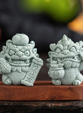 可爱治愈系小神兽招财茶宠摆件一对聚宝盆家居桌面开业乔迁送礼品