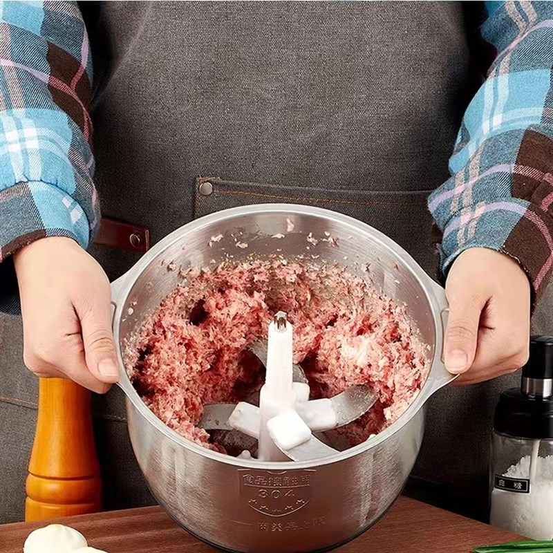 绞肉机家用电动多功能不锈钢碎菜小型打肉馅搅拌大容量蒜泥料理器