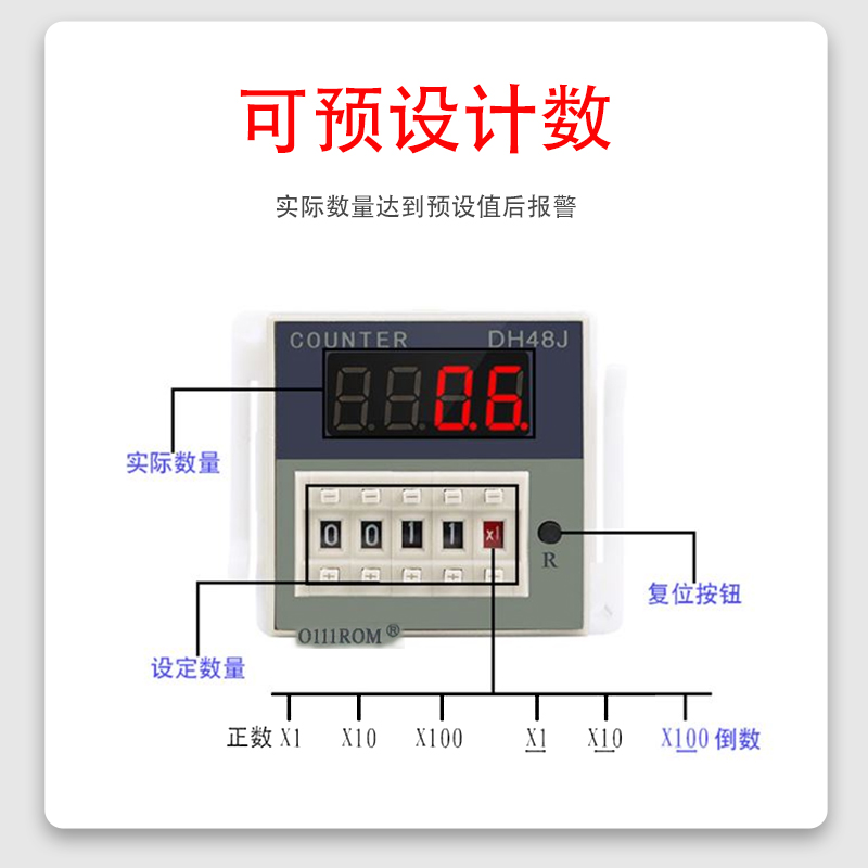 红外光电感应电子数显计数声光报警器传输带智能工业流水线记数器