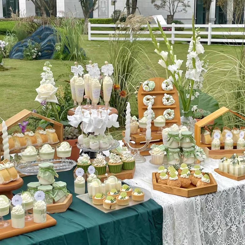 原木色森系甜品台展示架甜品台木质摆台茶歇摆件下午茶木质展示架