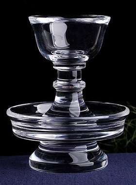 天然纯净体白水晶护法杯中小号 供水杯 圣水杯烛台酥油灯供灯佛灯