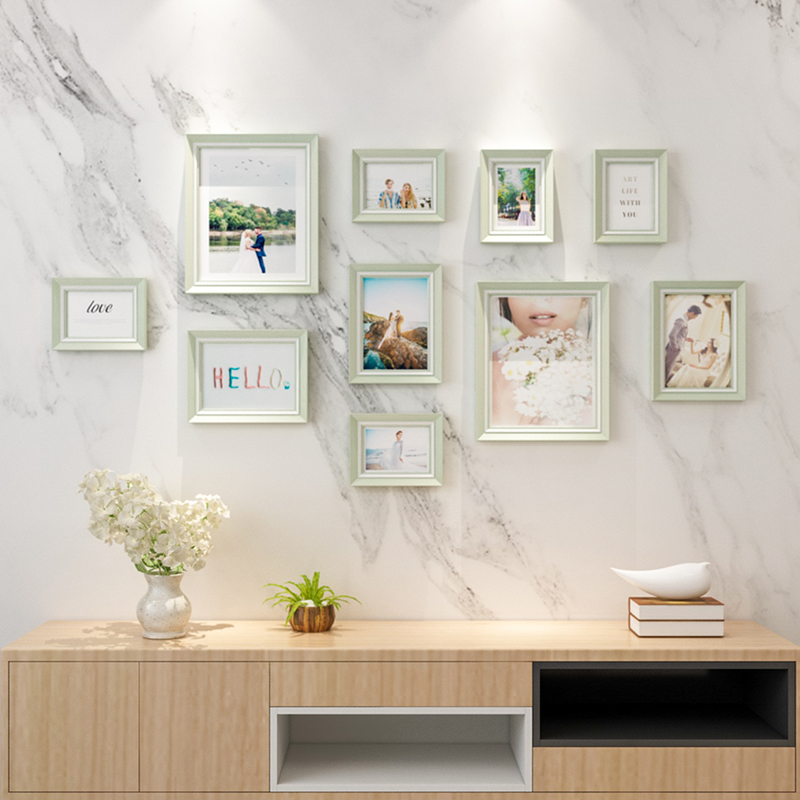 照片墙装饰相框组合框挂墙免打孔洗照片10十框现代简约高级背景墙