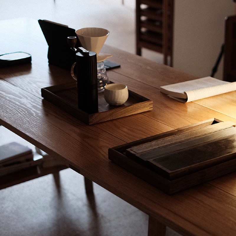 MUMO木墨 支架桌 四板桌红橡木实木书桌办公桌餐桌书房客厅