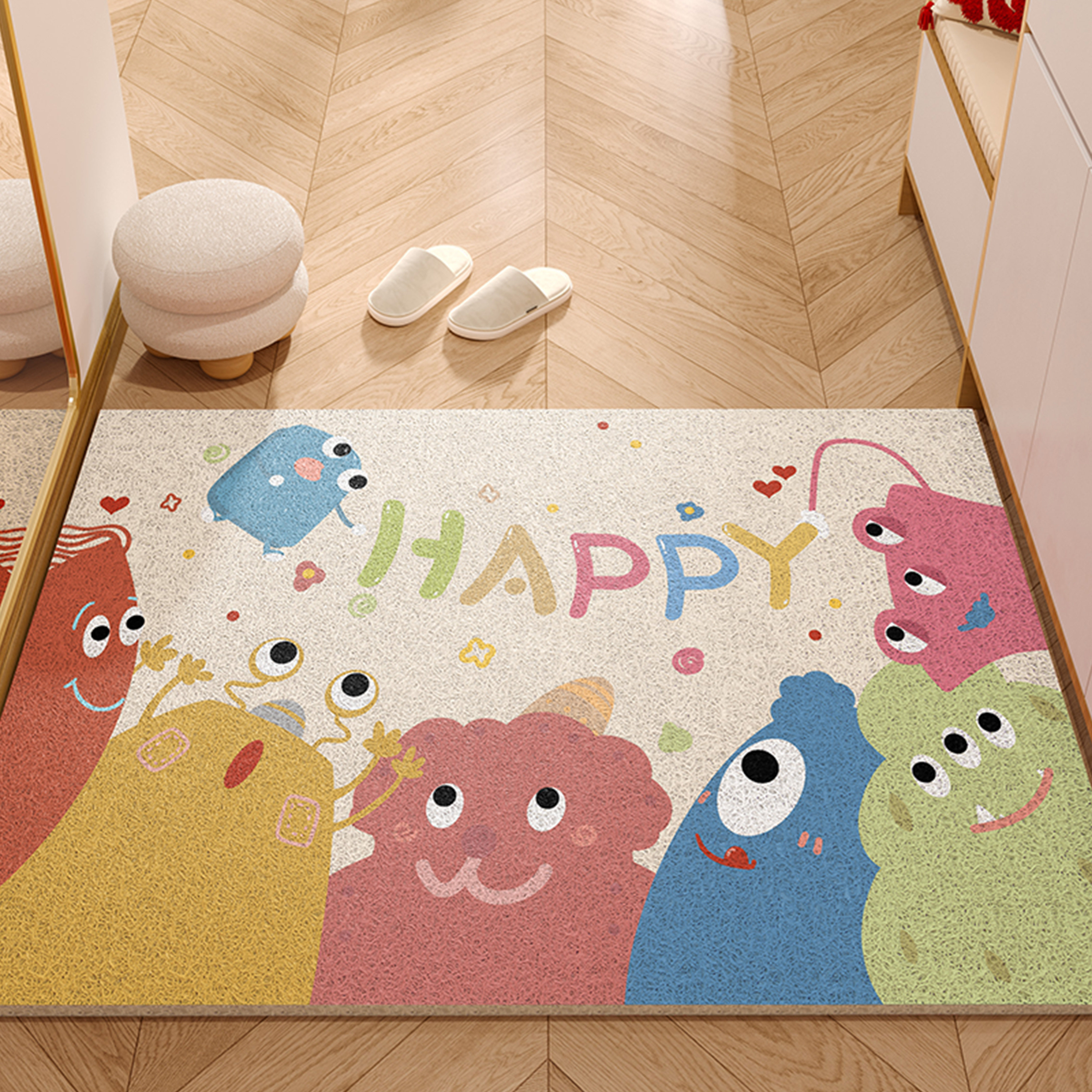 入户门地垫2024新款卡通可爱进门门口垫子家用防滑可裁剪玄关地毯