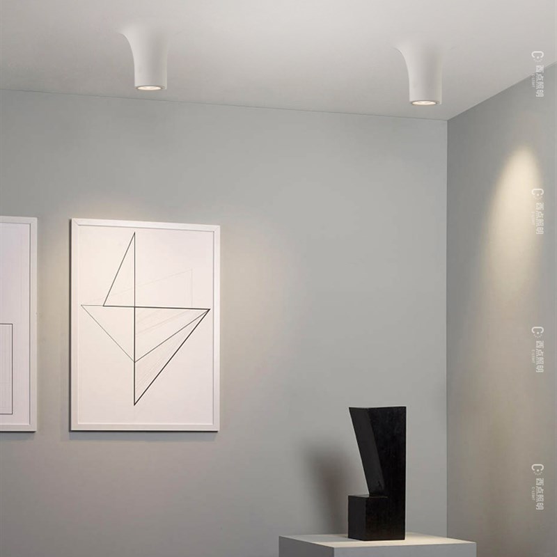 水滴明装石膏灯全光谱智能射灯无边框预埋筒灯侘寂风嵌入式内嵌式