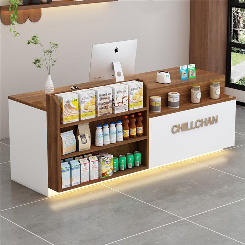 便利店前台收银台店铺小型柜台吧台桌奶茶店展示架咖啡店接待台