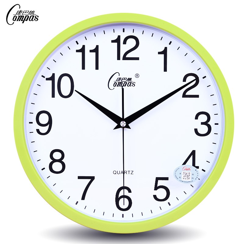 康巴丝客厅挂钟静音办公时尚简约时钟壁挂表卧室创意现代石英钟表