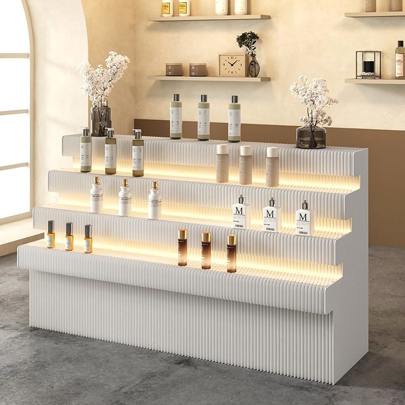 多功能长条展台可移动商场展览会商品陈列展示架可调节折叠展台