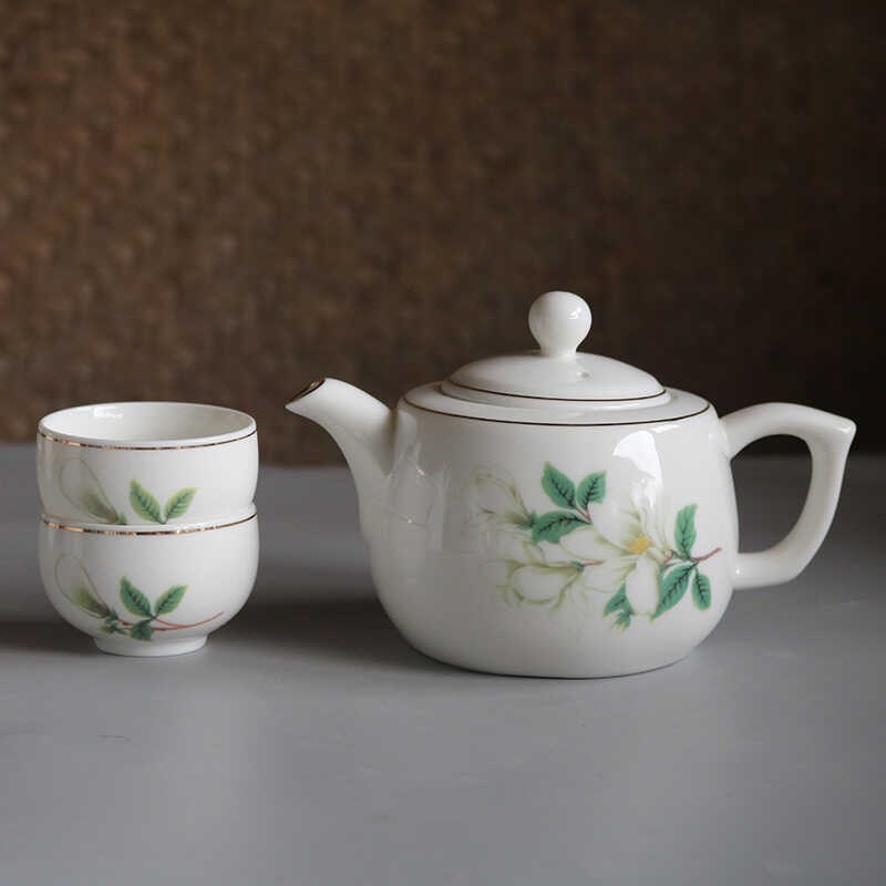 陶瓷茶壶小号带滤网一壶两杯 功夫茶具泡茶壶手抓把过滤壶380毫升