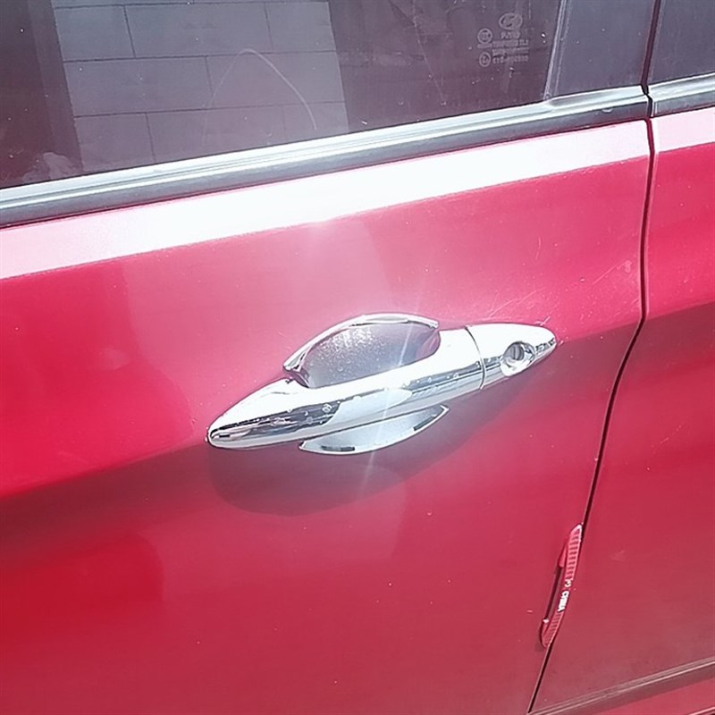 适用现代瑞纳拉手门碗装饰条车门把手亮盖改装电镀外拉手装饰改装