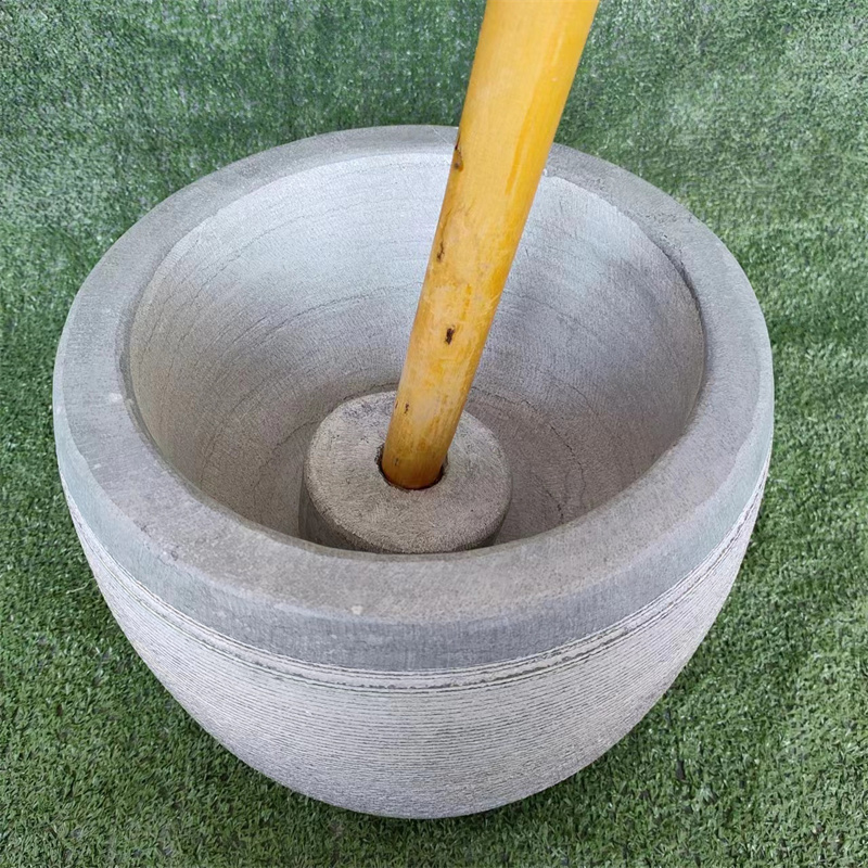 青石家用打糍粑石臼打糕工具大石窝捣艾绒农村老对窝打辣椒