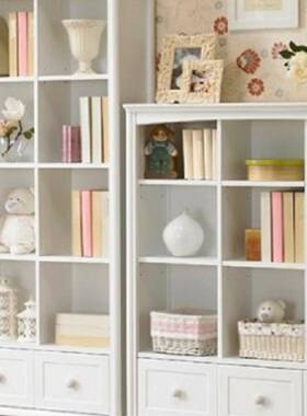 欧式书柜90带抽实木子70格书门厅展柜80组合角架柜现6TKG0韩式代