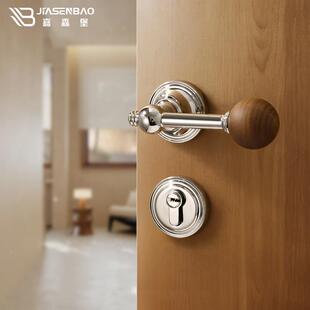 卧室房门锁门中古风胡木825 复古把室内手房间静音桃磁吸木门 120