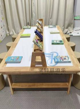 儿早教组实木ZLE美工桌椅套童装幼儿园画室美术合桌绘学习手工画