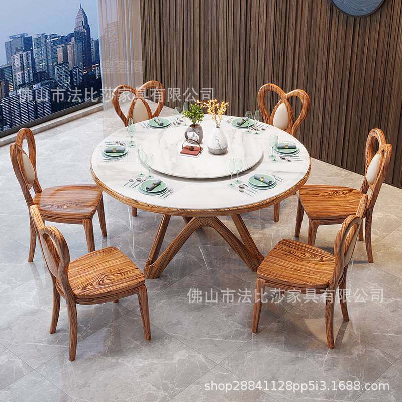 新中式乌金木大理石圆餐桌椅组合家用饭桌现代带转盘桌子饭桌椅,玩具/童车/益智/积木/模型,垂直悬浮玩具,淘宝优惠券,粉丝福利购,淘宝优惠卷
