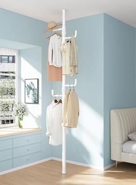 顶天立地衣架加粗家用体一缩型fmF3sCjS落地小户免打孔伸杆顶