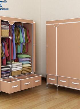 布宿衣柜粗加固加布艺单小号人ZON出租房舍卧室收纳家用简易组装
