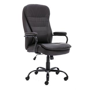 复古CF2108黑色办公椅老板椅可旋转可降舒适软靠皮坐垫背设美计升