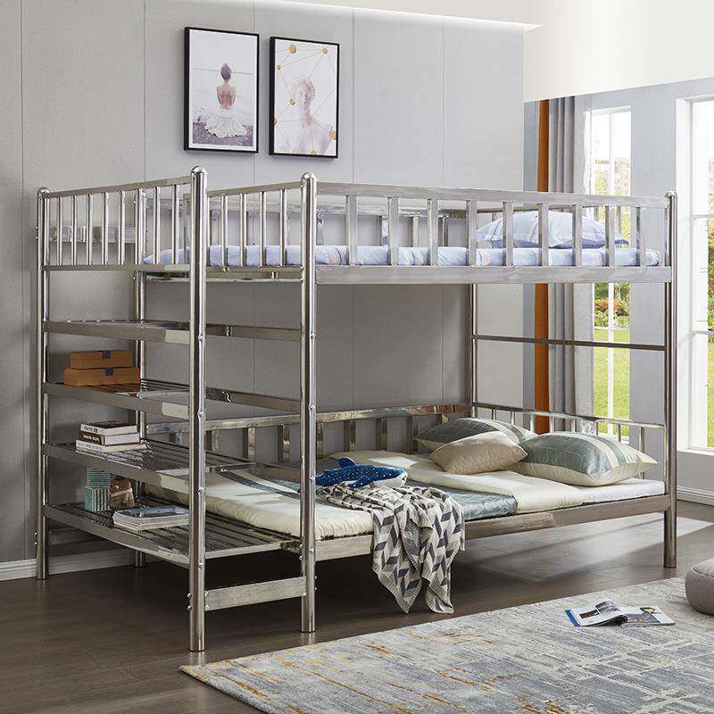 湖厂家新款不锈低钢步梯款宿舍双层床床高铺上下床南床双人铁上下
